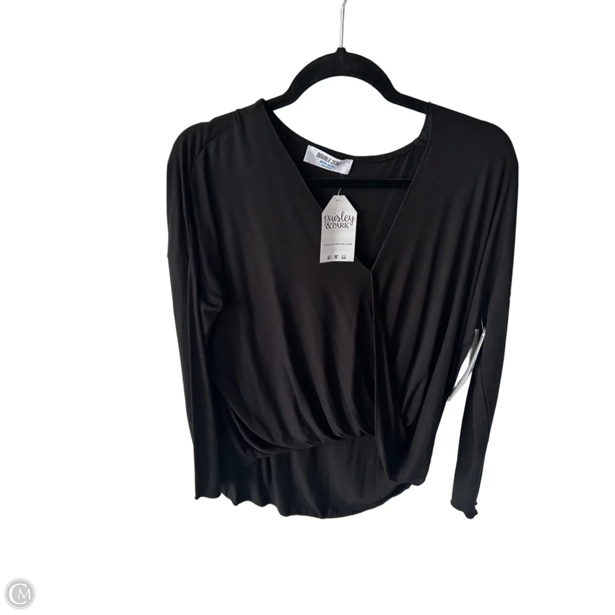 Top Long Sleeve By Double Zero In Black, Size: M