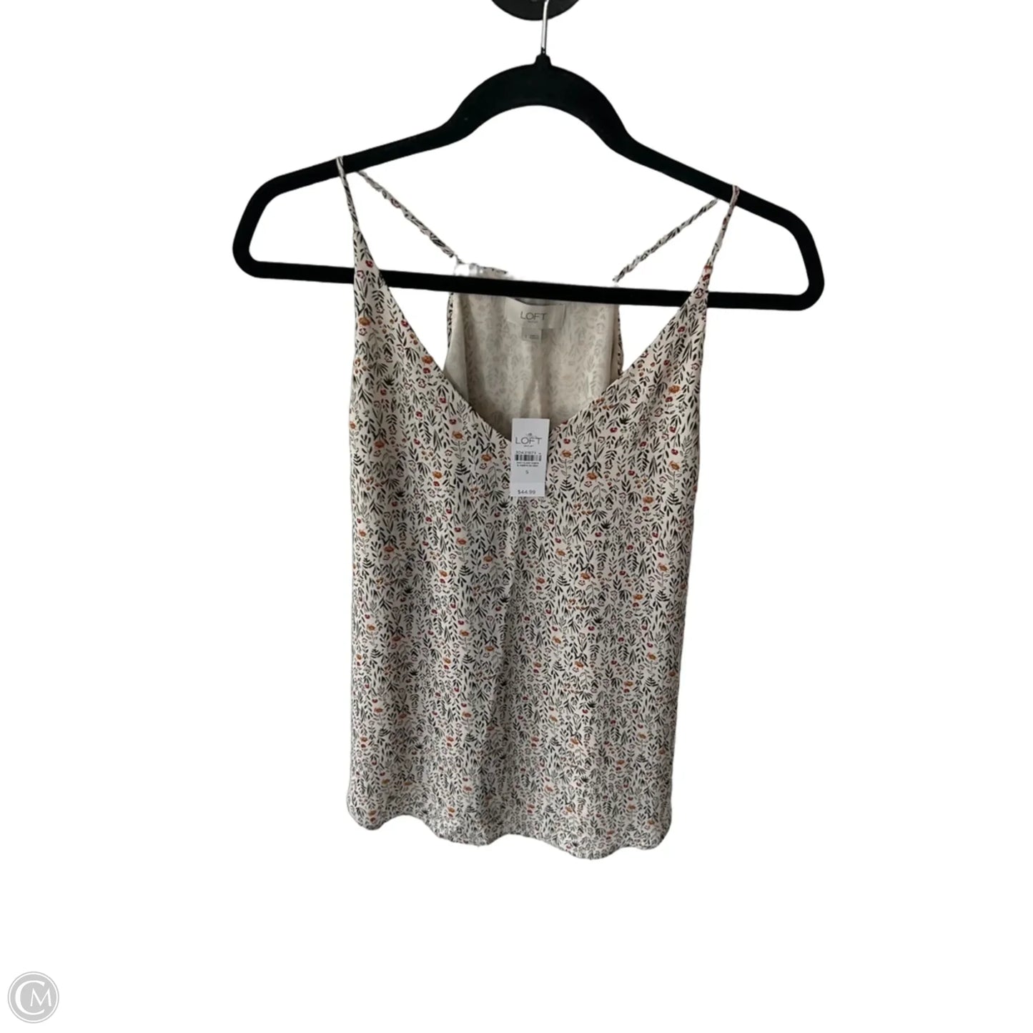 Top Sleeveless By Loft In Cream & Green, Size: S