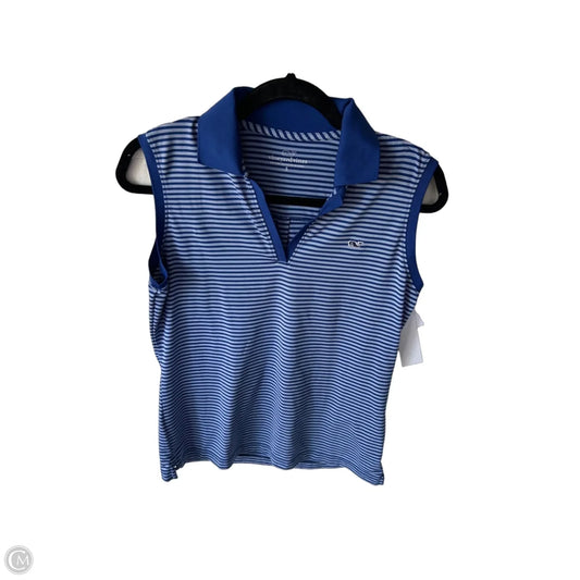 Top Sleeveless By Vineyard Vines In Blue & White, Size: S