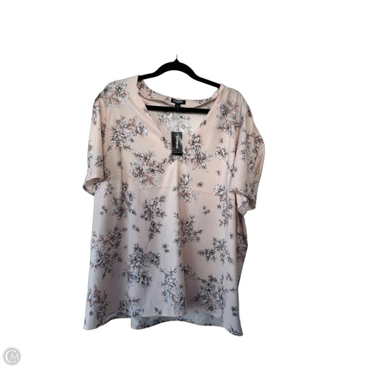 Top Short Sleeve By Express In Peach, Size: Xl