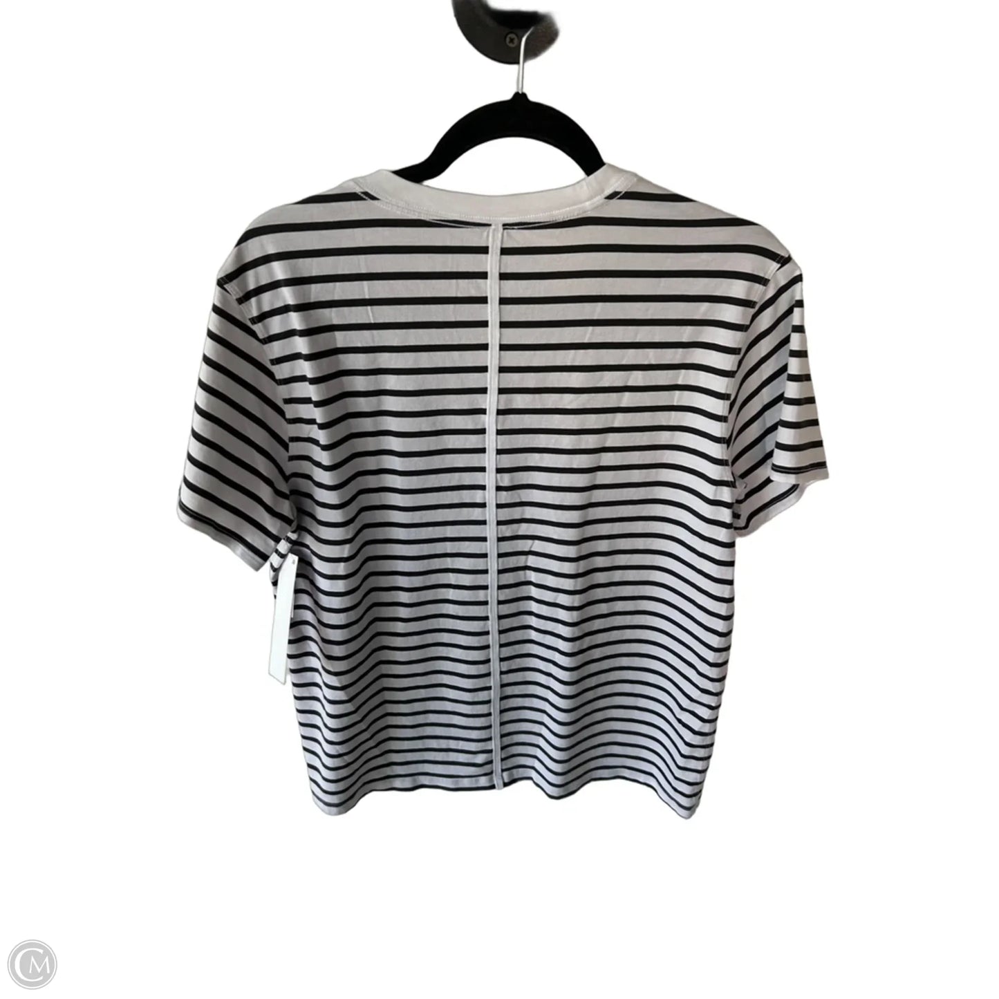 Athletic Top Short Sleeve By Lululemon In Black & White, Size: M