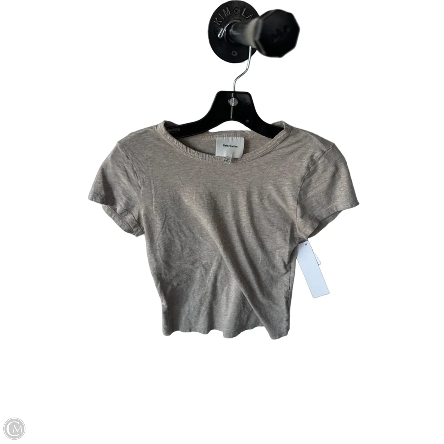 Top Short Sleeve Basic By Reformation In Tan, Size: Xs