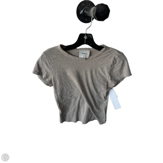 Top Short Sleeve Basic By Reformation In Tan, Size: Xs