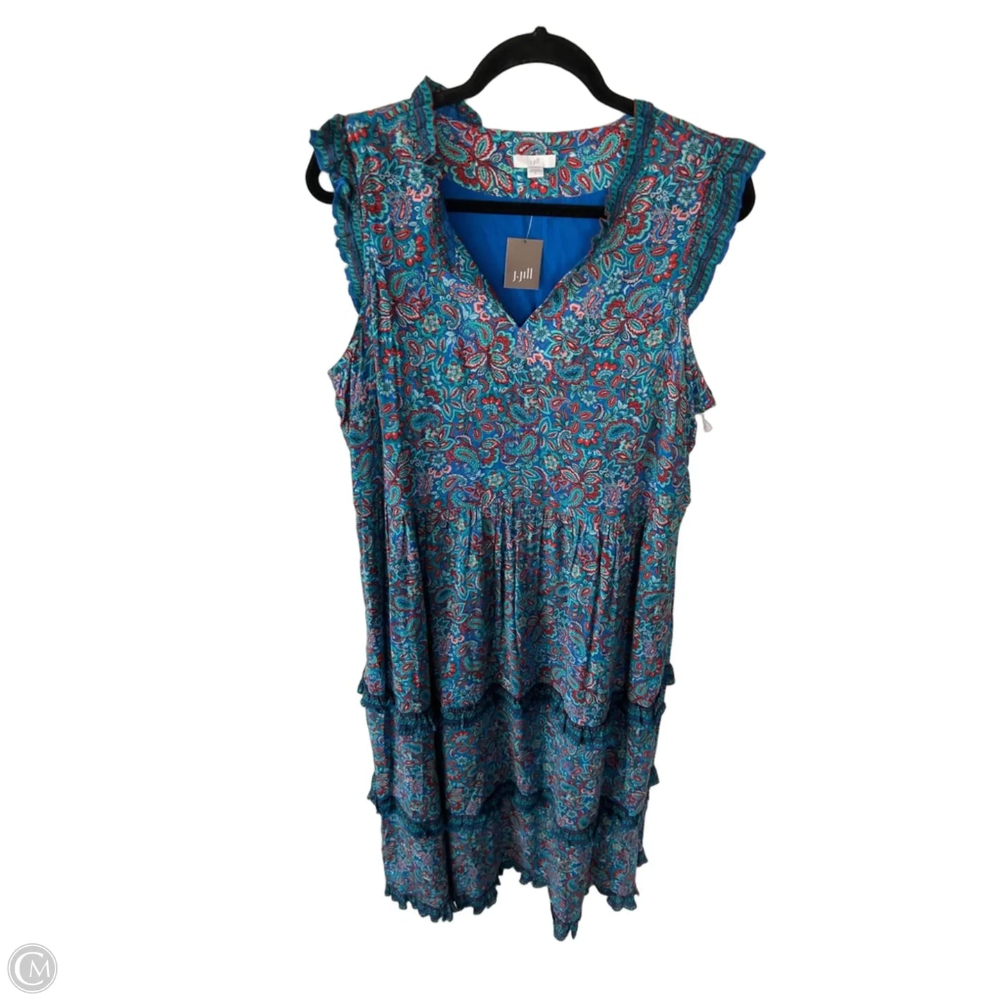Dress Casual Midi By J. Jill In Blue & White, Size: L