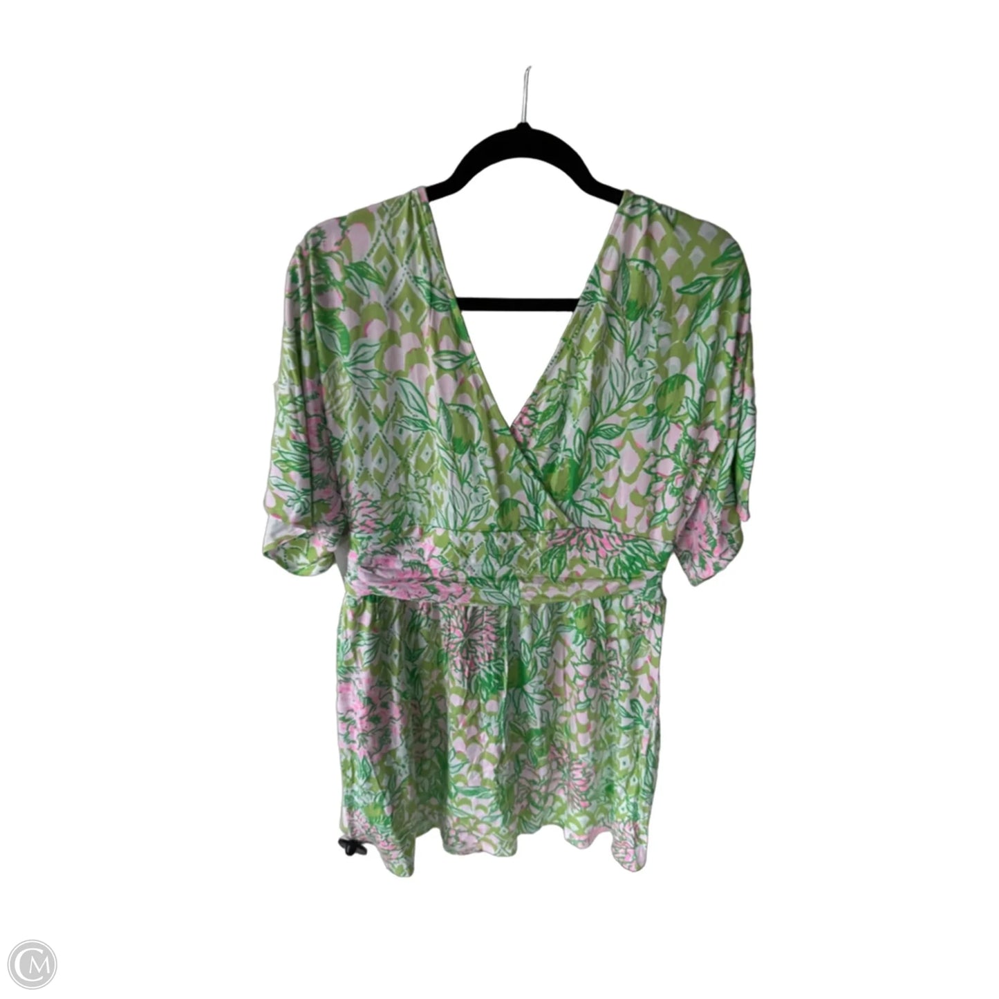 Dress Designer By Lilly Pulitzer In Green & White, Size: L