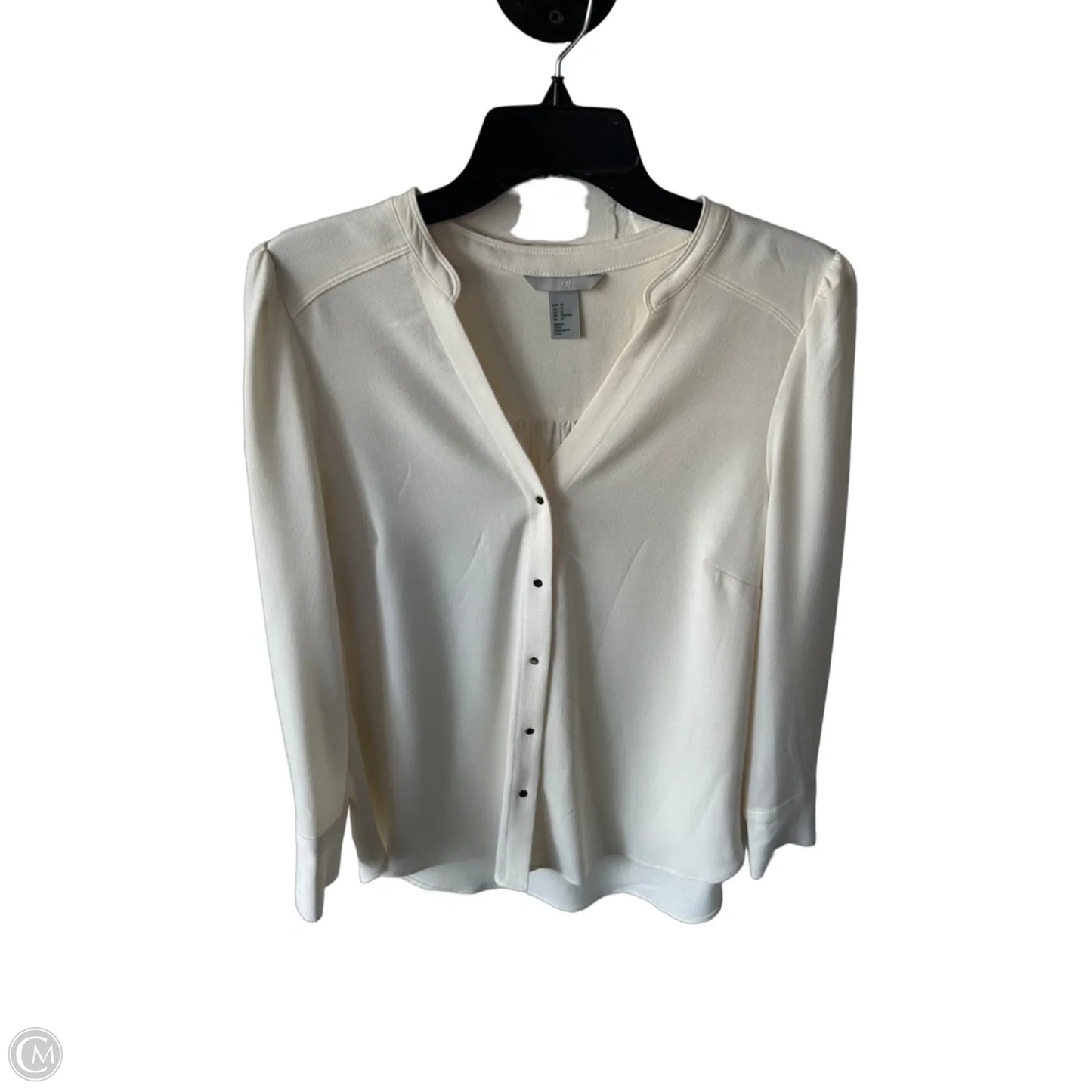 Top Long Sleeve By H&m In Cream, Size: L
