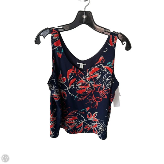 Top Sleeveless By Halogen In Blue & Orange, Size: Mp