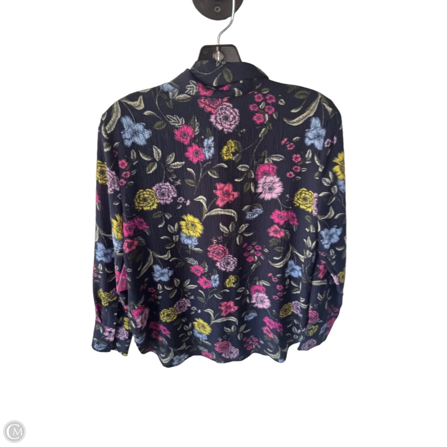 Top Long Sleeve By Next In Blue & Pink, Size: L