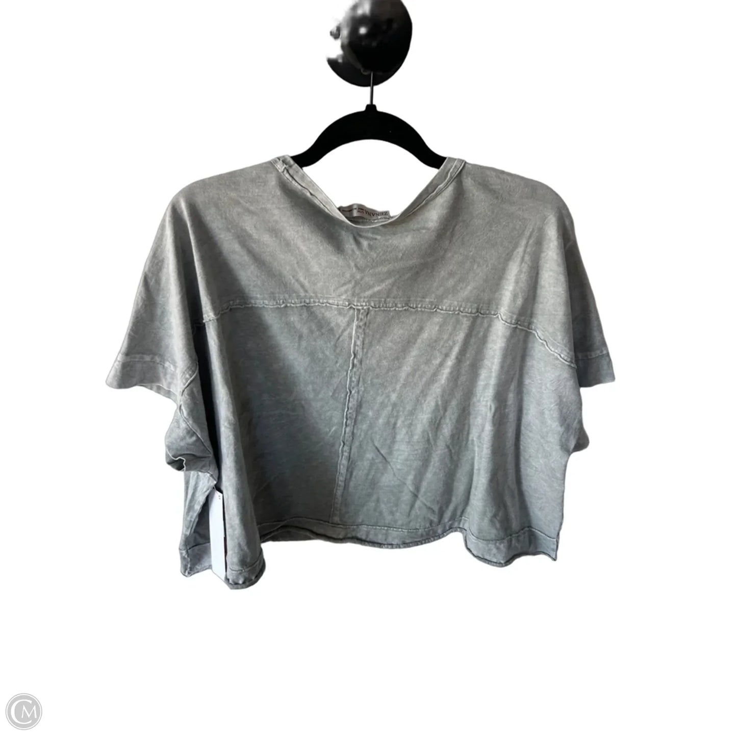 Top Short Sleeve Basic By Zenana In Grey, Size: S