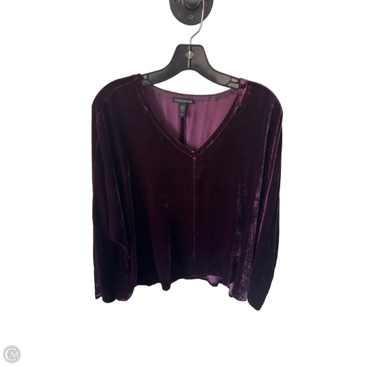 Top Long Sleeve By Eileen Fisher In Purple, Size: L