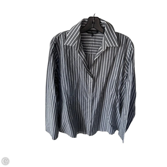 Top Long Sleeve By Ming Wang In Grey & White, Size: Xl