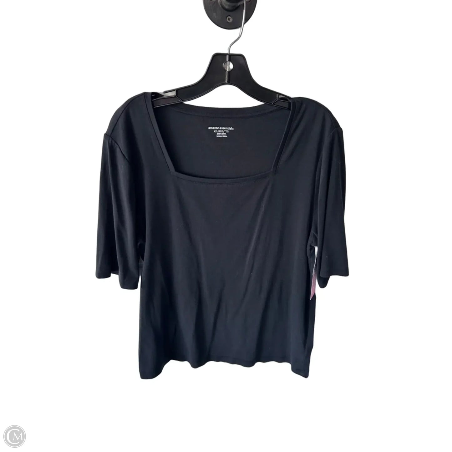 Top Short Sleeve Basic By Amazon Essentials In Black, Size: Xxl