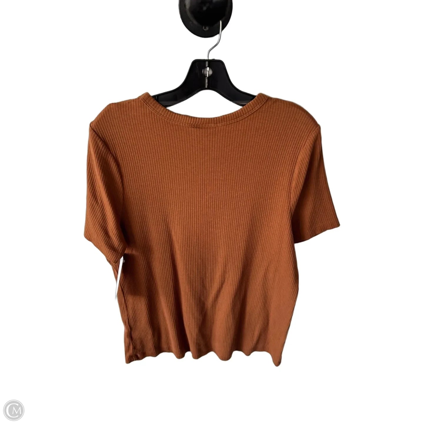 Top Short Sleeve Basic By Ava & Viv In Orange, Size: Xl