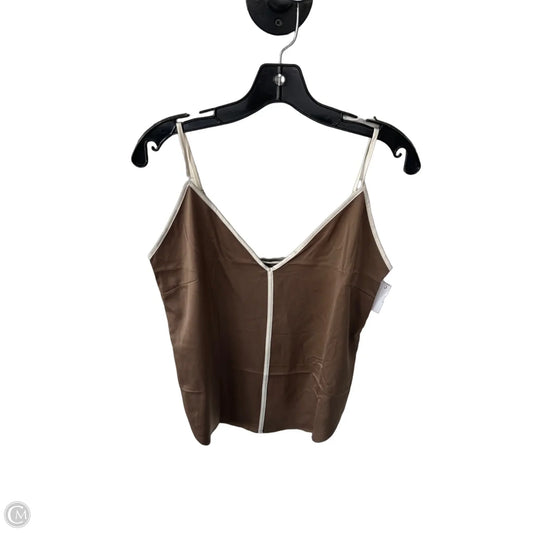 Top Sleeveless By Express In Brown & Cream, Size: Xs
