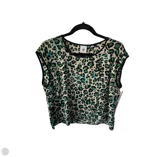 Top Sleeveless By Cabi In Black & Green, Size: M