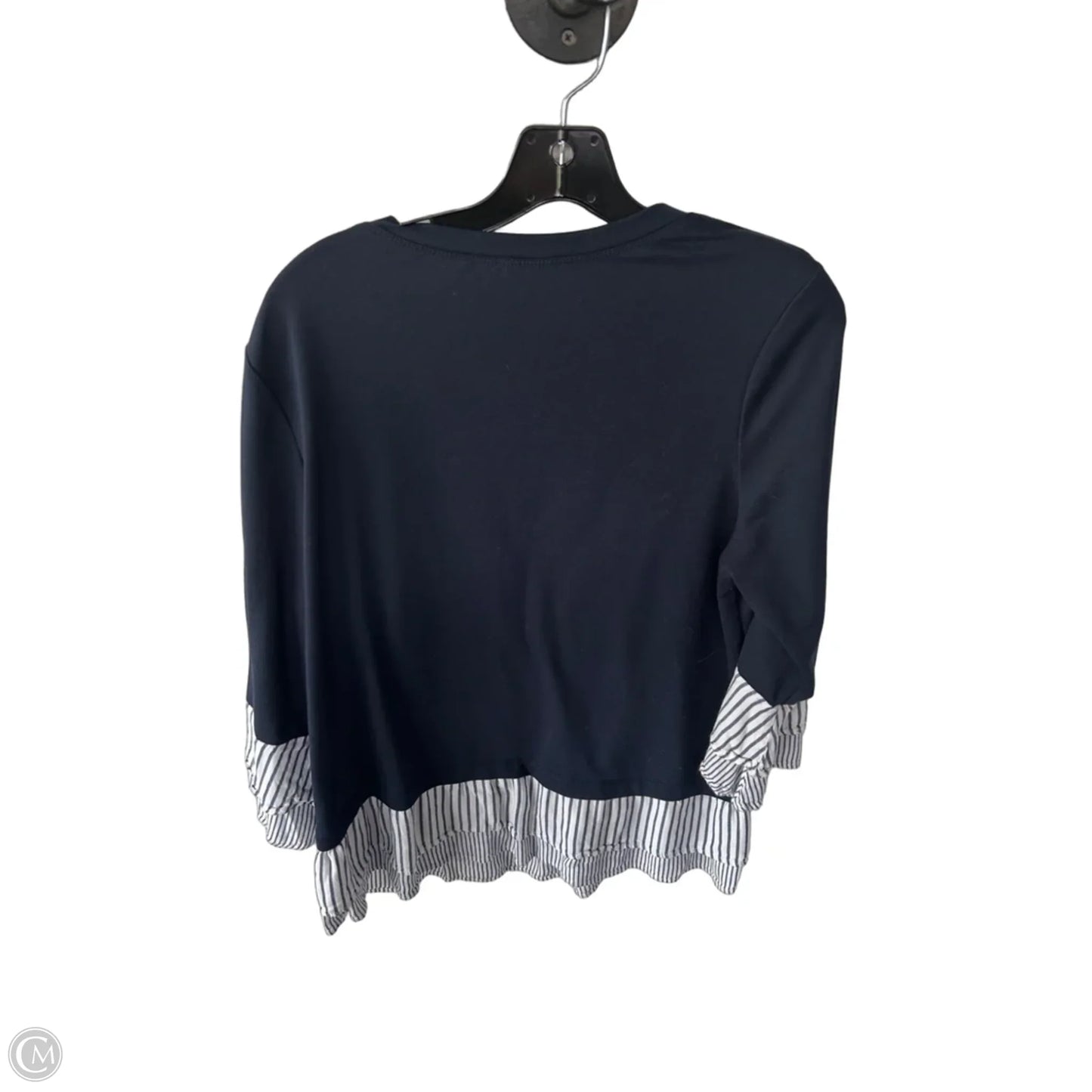 Top Long Sleeve By Apt 9 In Blue & White, Size: L