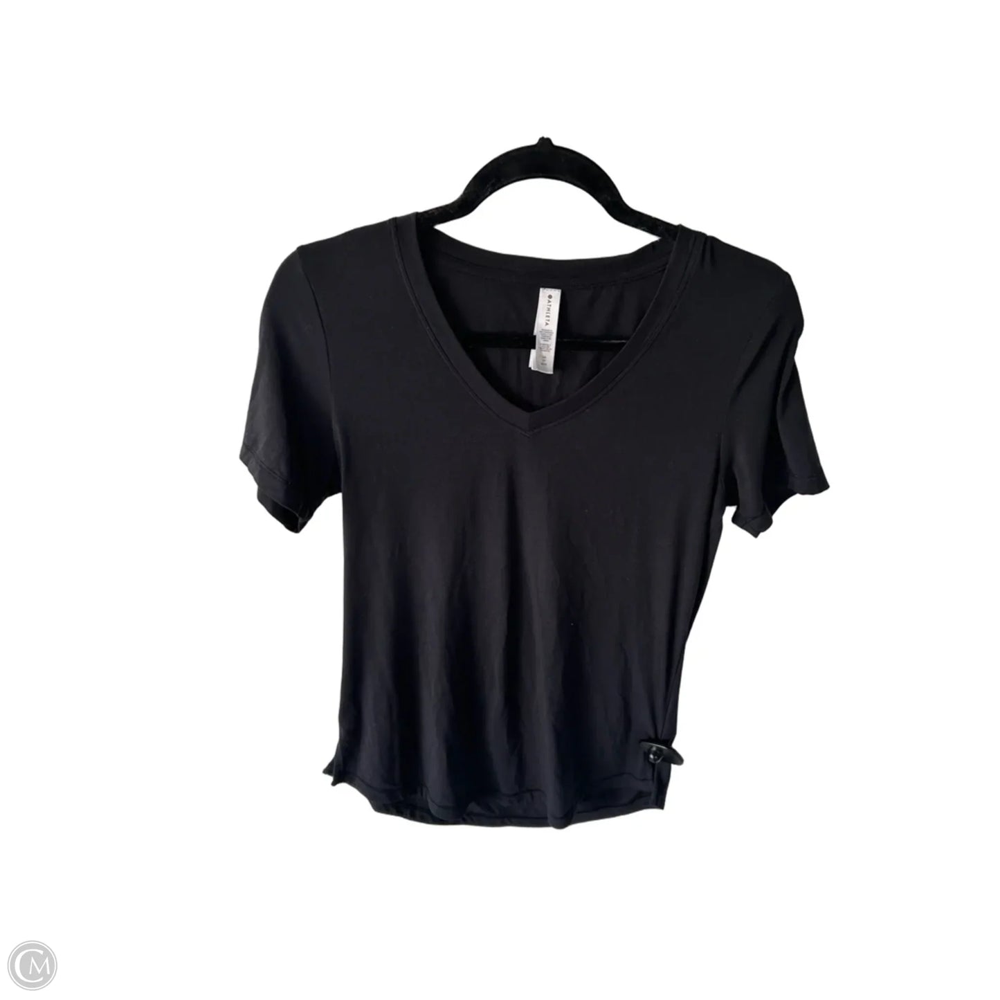 Athletic Top Short Sleeve By Athleta In Black, Size: Xs