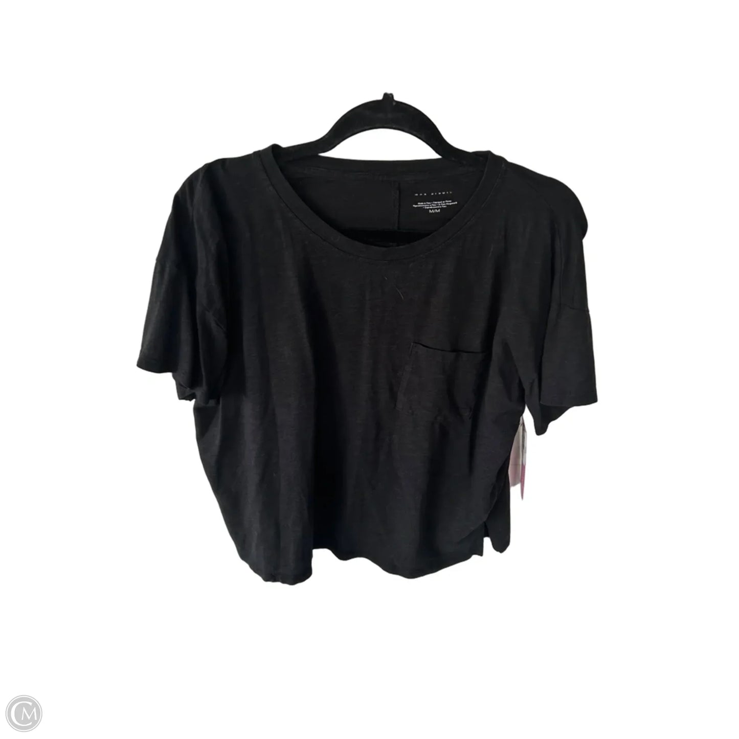 Top Short Sleeve Basic By Max Studio In Black, Size: M