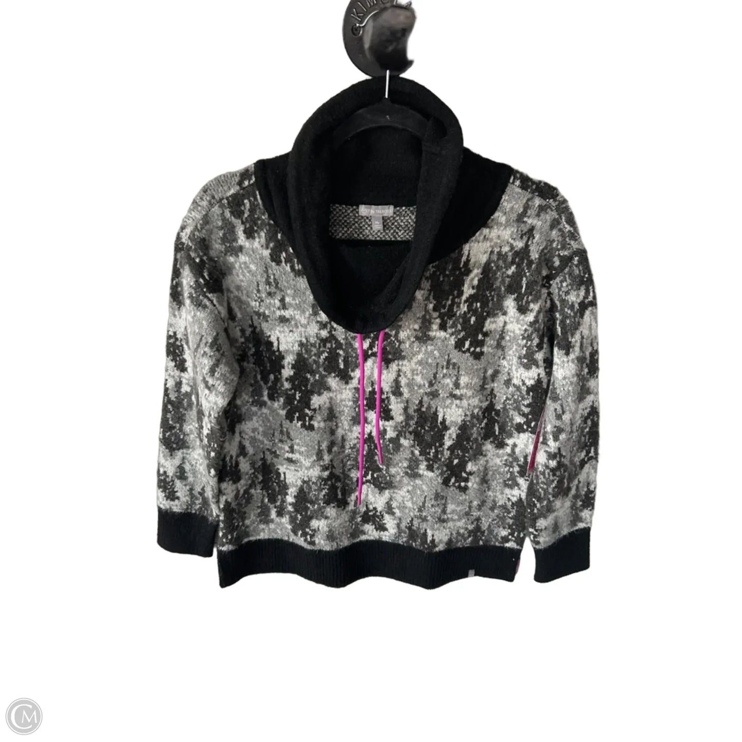 Sweater By Talbots In Black & Grey, Size: Mp