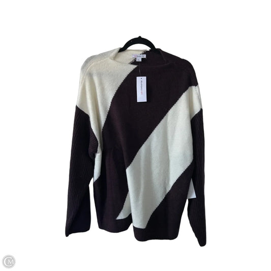 Sweater By Liz Claiborne In Brown & Cream, Size: Xxl