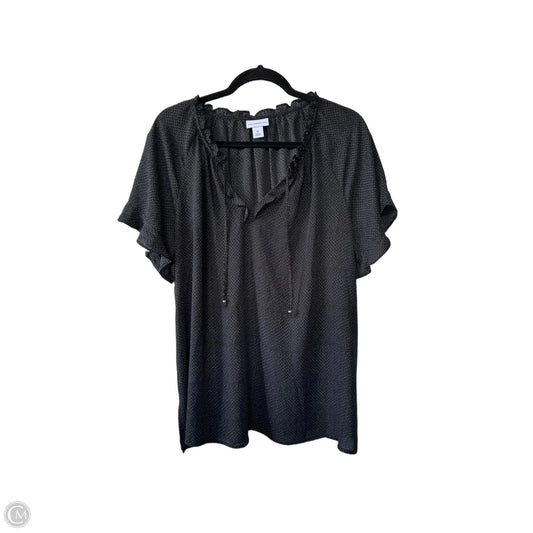 Top Short Sleeve By Liz Claiborne In Black & White, Size: 1x