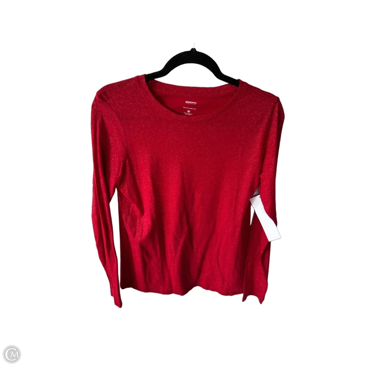 Top Long Sleeve Basic By Sonoma In Red, Size: M
