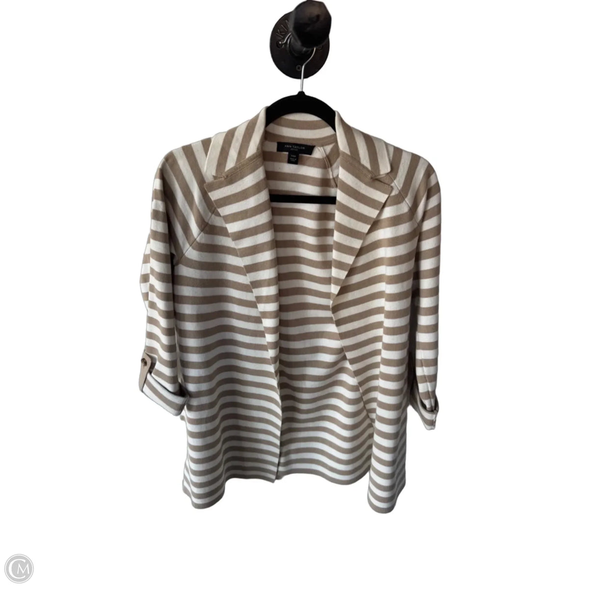 Blazer By Ann Taylor In Tan & White, Size: Xxsp