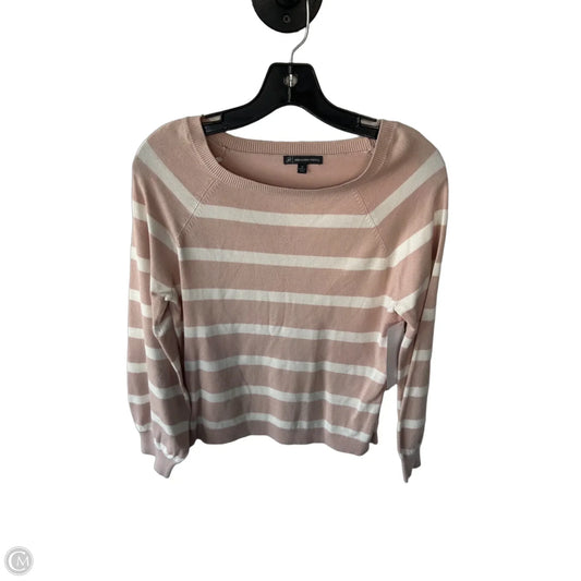 Sweater By Adrianna Papell In Pink & White, Size: Xs