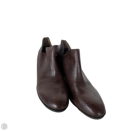 Boots Ankle Heels By Boc In Brown, Size: 8