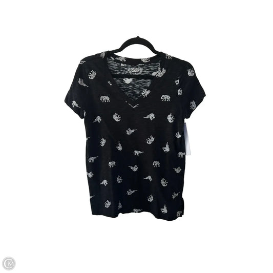 Top Short Sleeve Basic By Mudd In Black & White, Size: Xs
