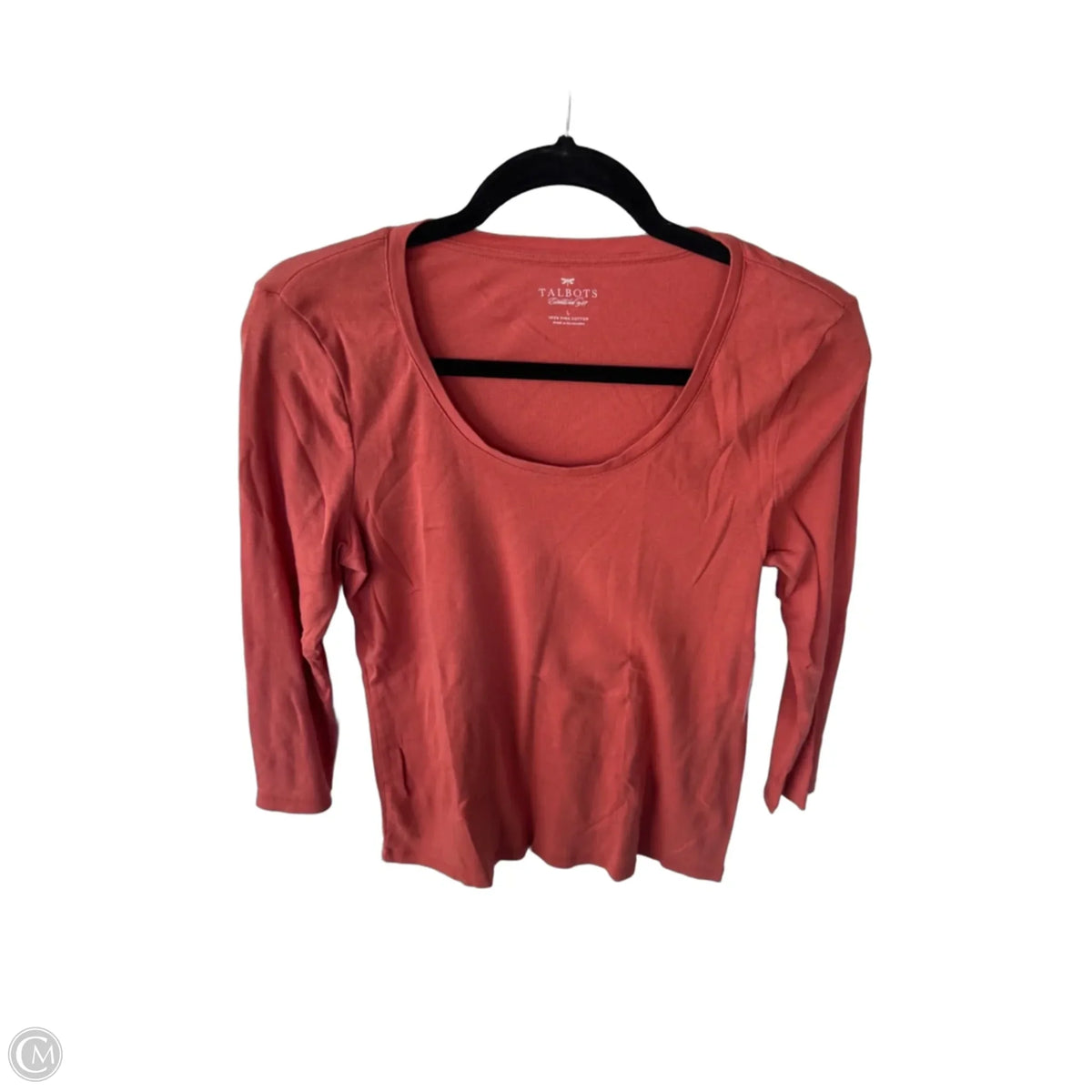 Top Long Sleeve Basic By Talbots In Orange, Size: L