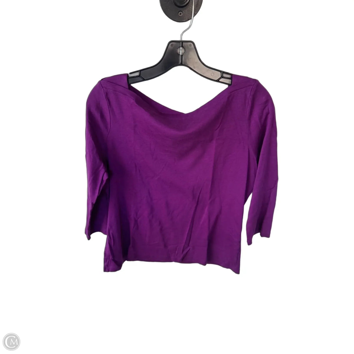 Top 3/4 Sleeve Basic By Talbots In Purple, Size: L