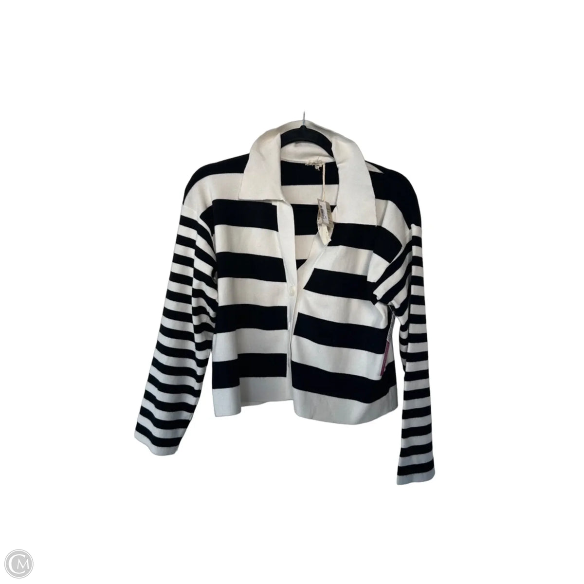 Sweater By Hem & Thread In Black & White, Size: M