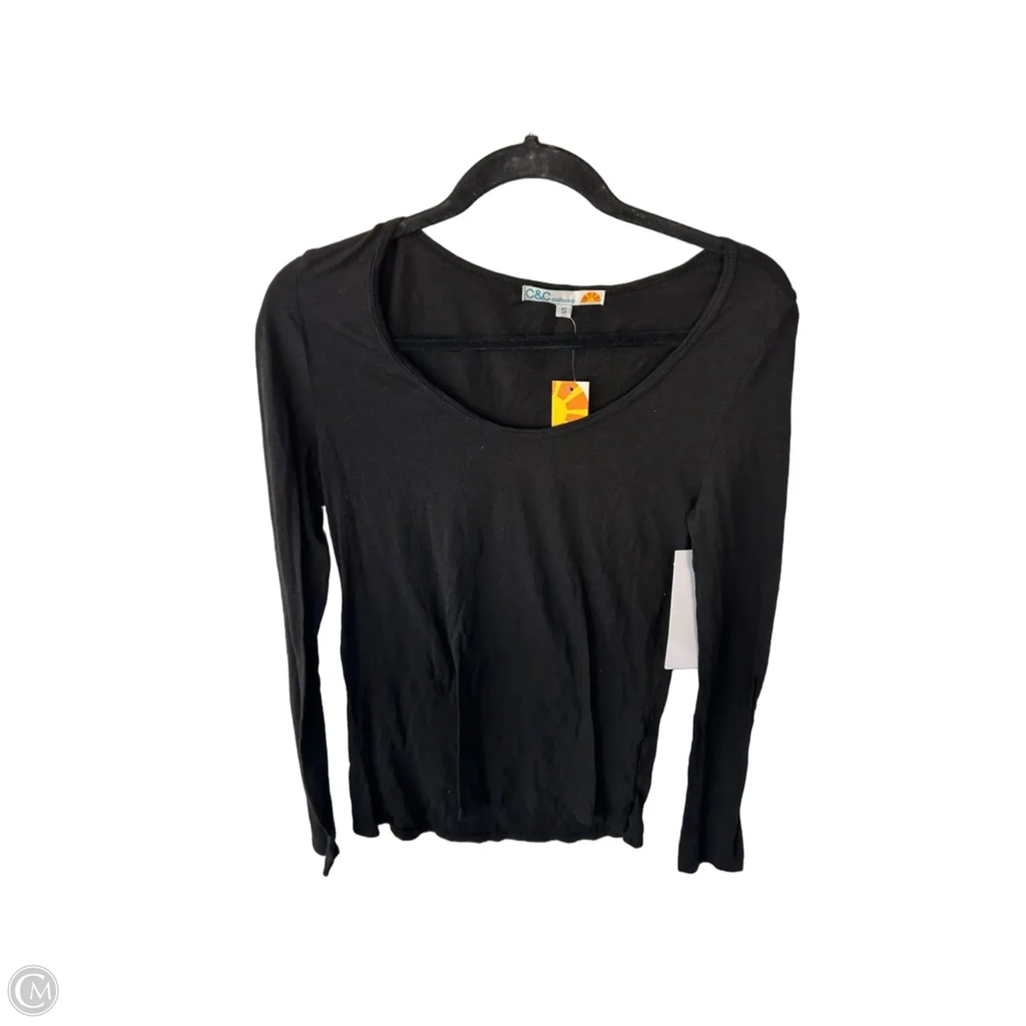 Top Long Sleeve Basic By C And C In Black, Size: S