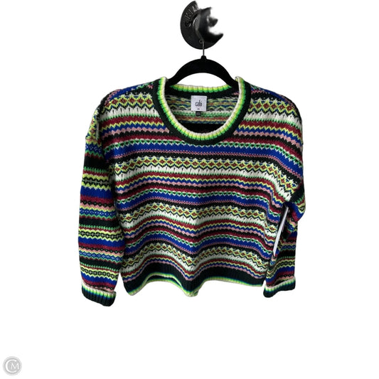 Sweater By Cabi In Green & White, Size: Xs