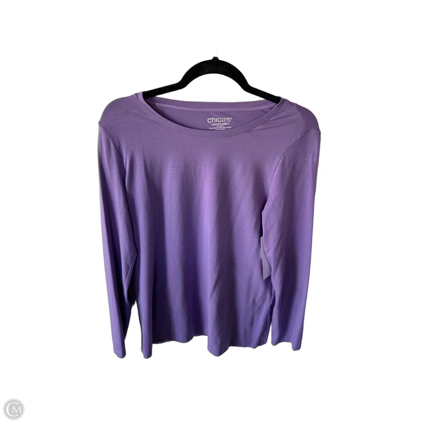 Top Long Sleeve Basic By Chicos In Purple, Size: L