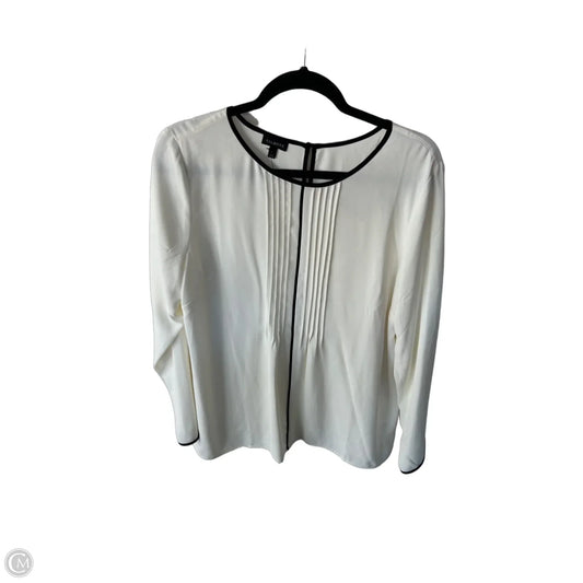 Top Long Sleeve By Talbots In Black & Cream, Size: L