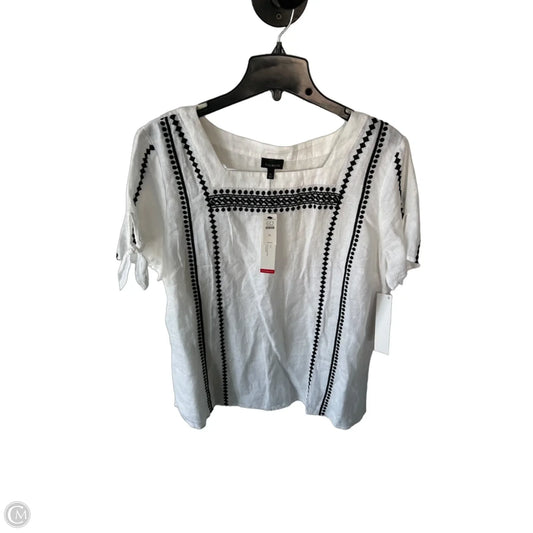 Top Short Sleeve By Talbots In Black & White, Size: Xl