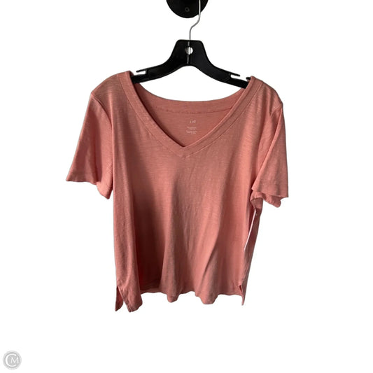 Top Short Sleeve Basic By J. Jill In Peach, Size: L