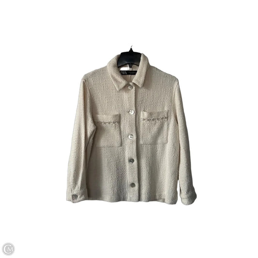 Jacket Shirt By Rails In Cream & Grey, Size: M