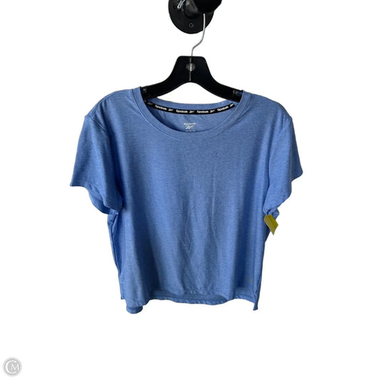 Athletic Top Short Sleeve By Reebok In Blue, Size: M