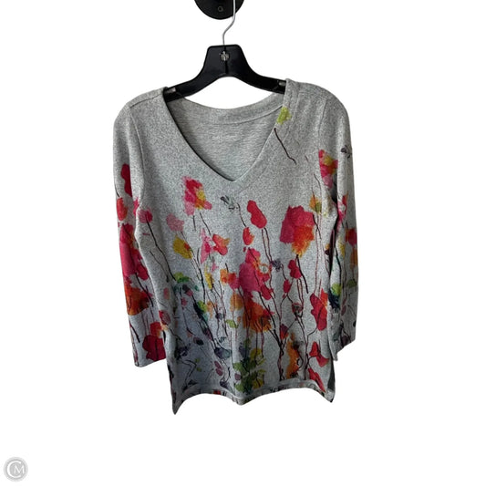 Sweater By Soft Surroundings In Grey & Red, Size: S