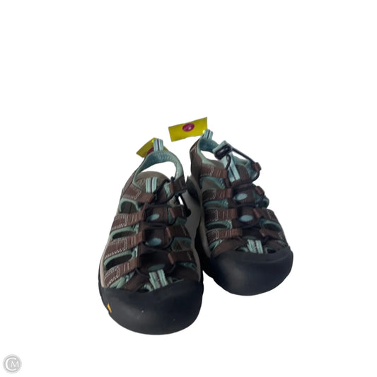 Sandals Flats By Keen In Brown & Green, Size: 6