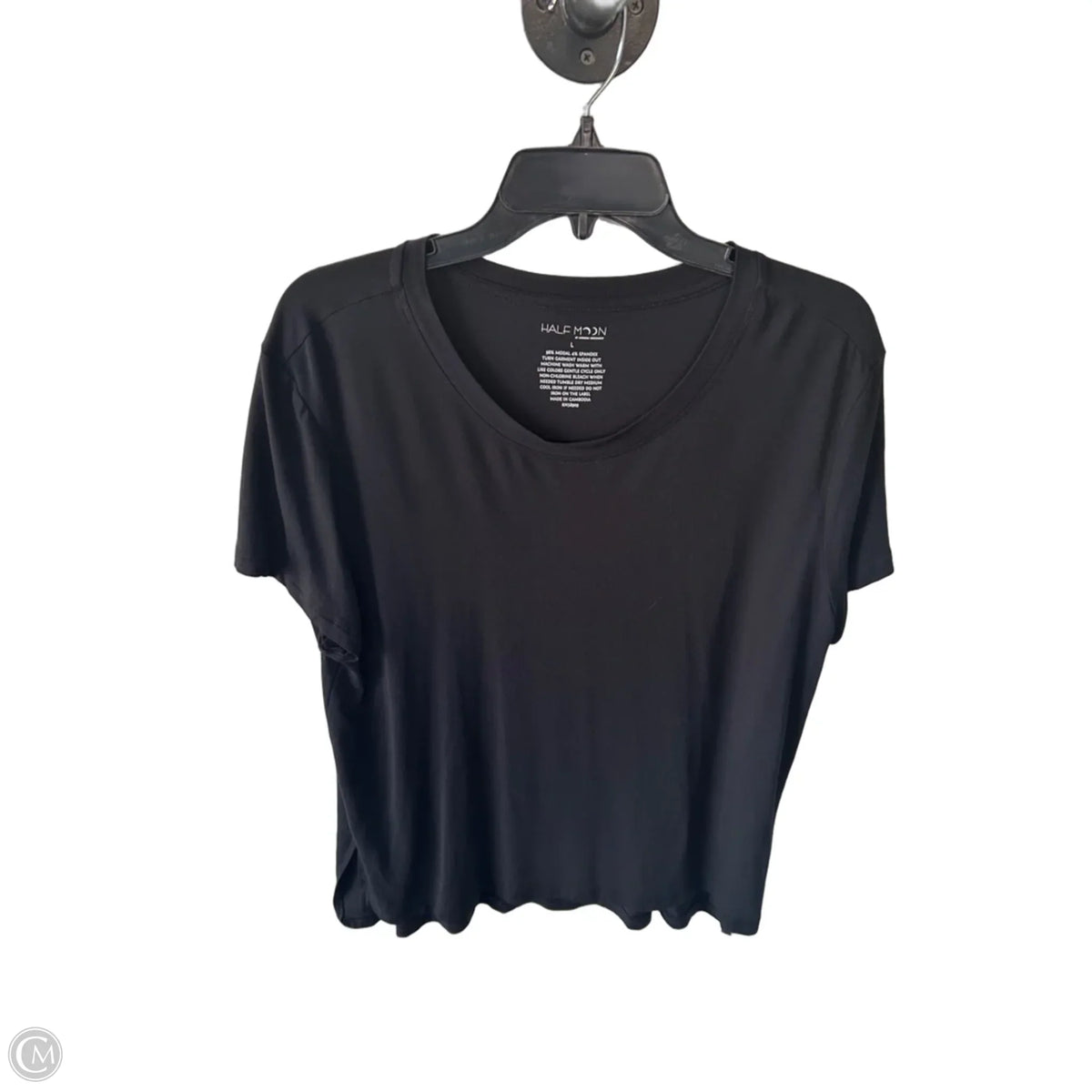 Top Short Sleeve Basic By Clothes Mentor In Black, Size: L