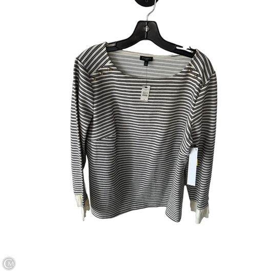 Top Long Sleeve By Talbots In Black & Cream, Size: 1x