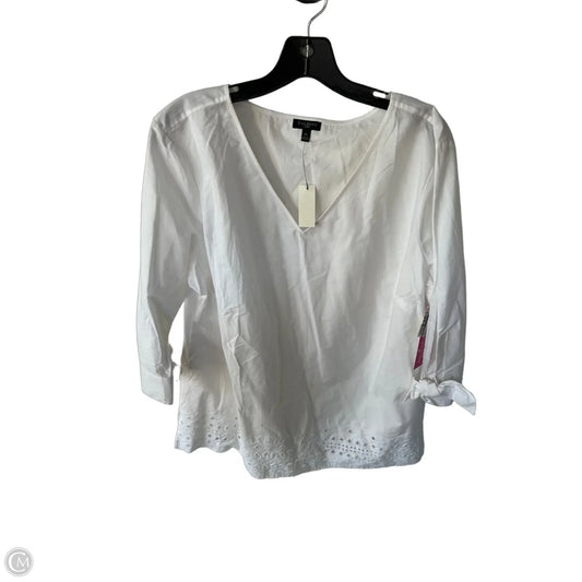 Top Long Sleeve By Talbots In White, Size: 1x