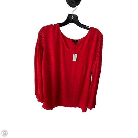 Top Long Sleeve By Talbots In Red, Size: 1x