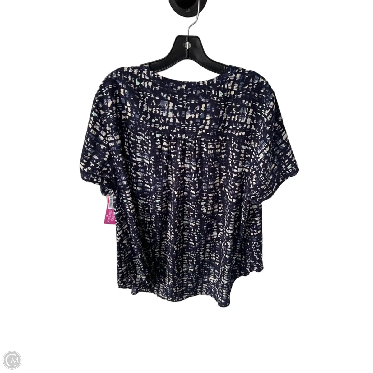 Top Short Sleeve By Evri In Blue & White, Size: 2x