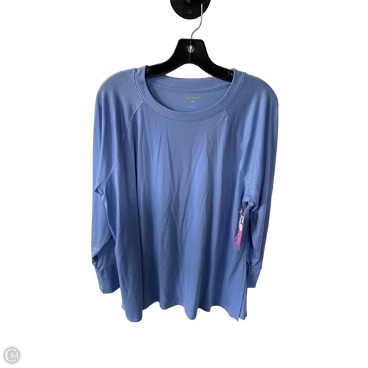 Athletic Top Long Sleeve Collar By Tek Gear In Blue, Size: 1x