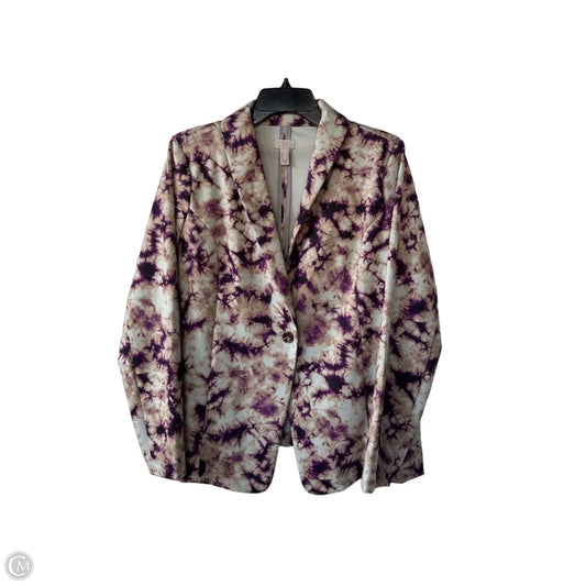 Blazer By Logo In Grey & Purple, Size: M